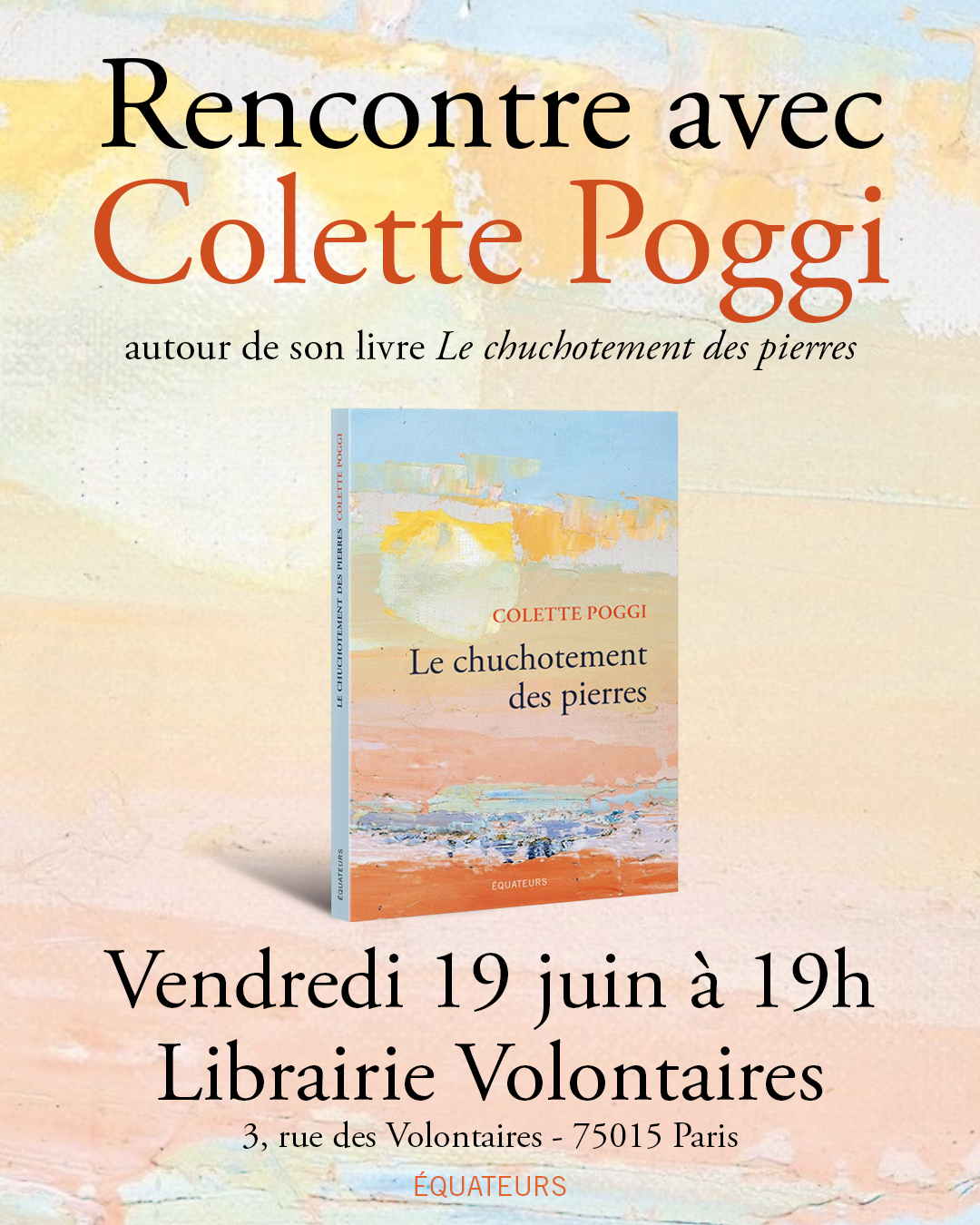 Rencontre Colette Poggi Le chuchotement des pierres librairie volontaires
